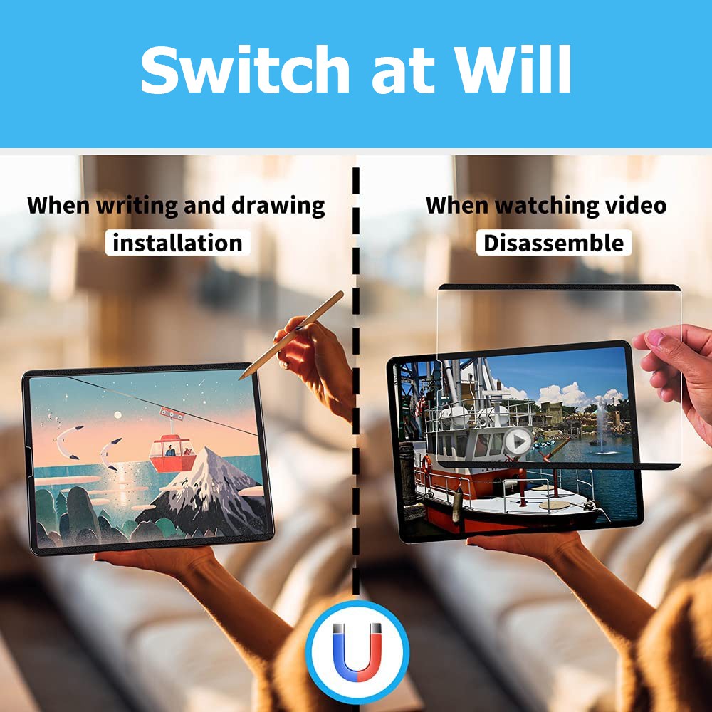 Miếng Dán Bảo Vệ Màn Hình Từ Tính Cho iPad Pro 11 12.9 Air4 Air5 Mini & 9.7 10.2 10.5 inch