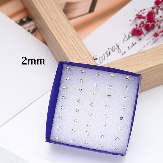 Set 20 đôi bông tai đính đá phong cách unisex hợp thời trang