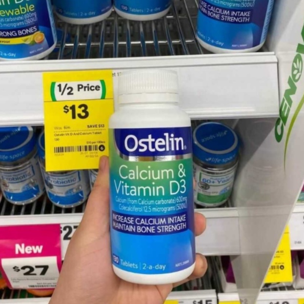 Vitamin D &amp; Calcium Ostelin cho bà bầu 130 viên của Úc