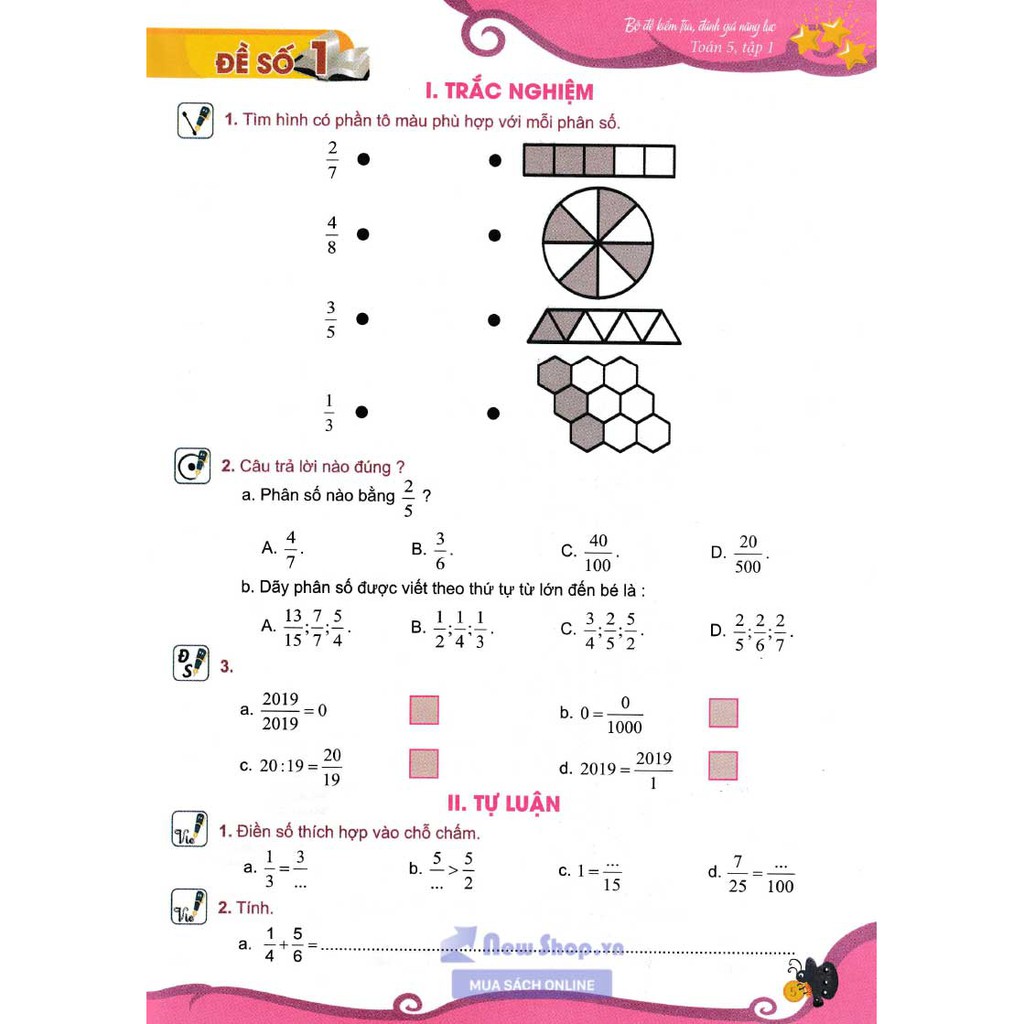 Sách - Bộ Đề Kiểm Tra, Đánh Giá Năng Lực Toán 5 Tập 1