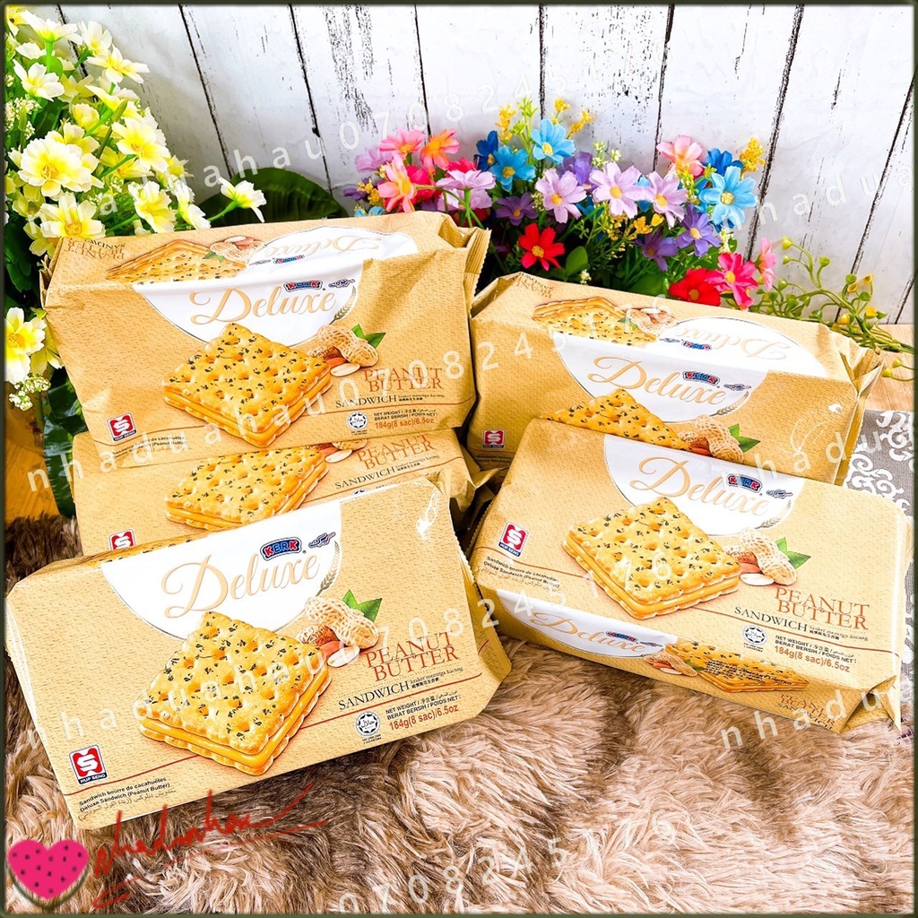Một gói bánh nougat hành lá kẹp kem đậu phộng/ lạc/ phomai KERK Deluxe Thái Lan hàng cty nhập khẩu xịn gói 184gam