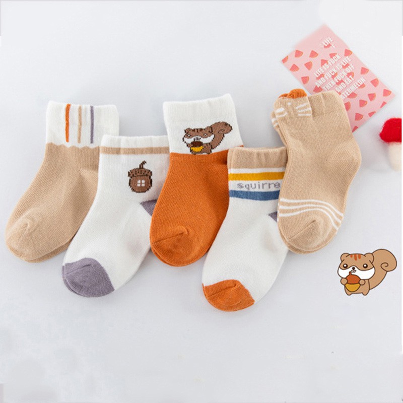 Set 5 Đôi Vớ Cotton Xinh Xắn Dành Cho Bé