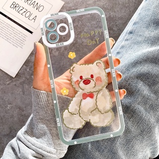 Ốp Lưng Silicon Iphone/Android Chống Sốc Viền Nổi Happy Bear