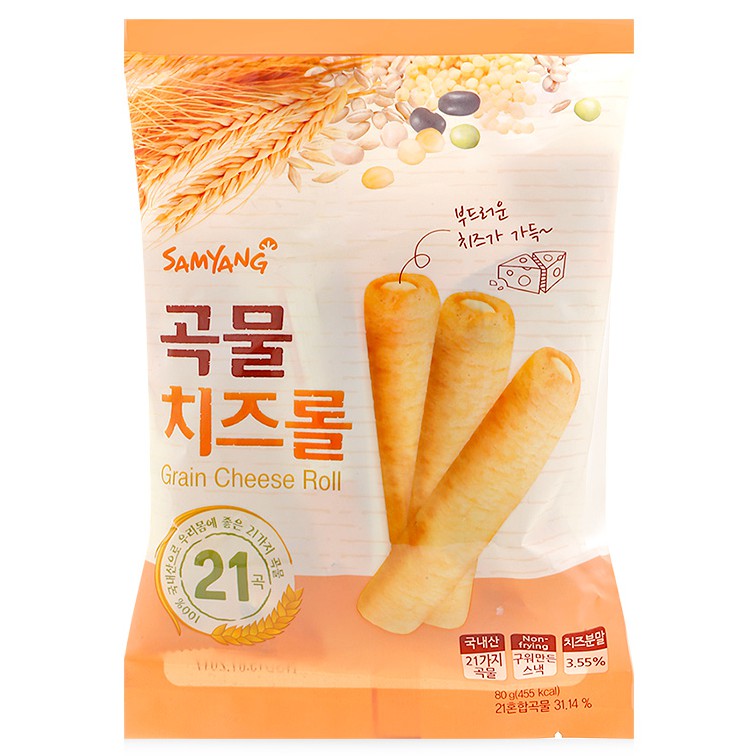 Bánh ngũ cốc cuộn phô mai Samyang Hàn Quốc 80g - Date T11/2021