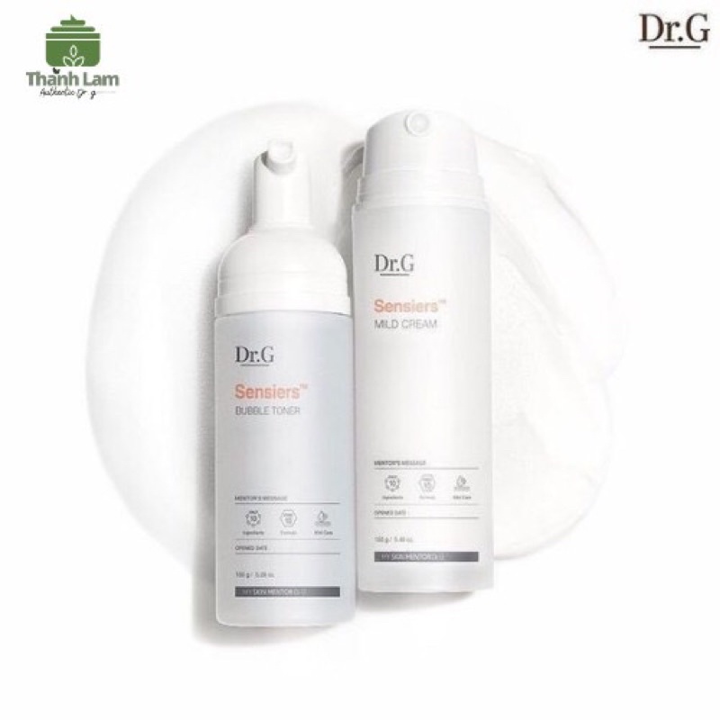 Bộ toner và sữa dưỡng cho da yếu đang phục hồi Sensiers Bubble Toner & Sensiers Mild Cream Dr.g 150g | BigBuy360 - bigbuy360.vn