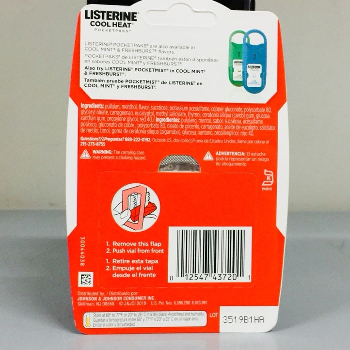 Miếng ngậm thơm miệng, diệt khuẩn Listerine Pocketpaks vỉ 3 hộp x 24 miếng