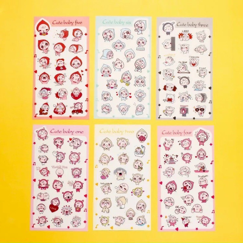 Dán sticker 6 miếng dễ thương