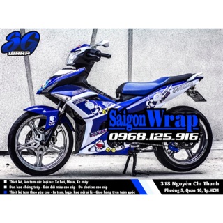 Tem che Exciter 150 DORAEMON Trắng-Xanh [171106]