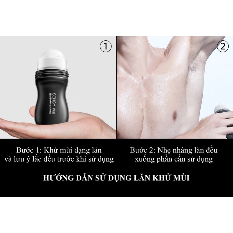 Lăn khử mùi cho nam giới SENCY khử mùi hôi cơ thể, ngăn mồ hôi nam, luôn khô thoáng, có mùi thơm giữ lâu 50ml DNT110007