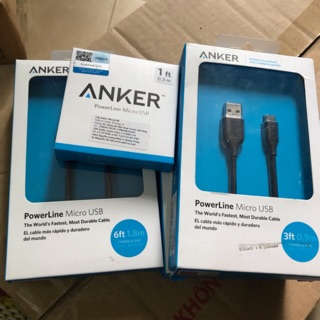 Cáp sạc PowerLine Micro USB + Lighting Anker chính hãng giựt sale giá tốt