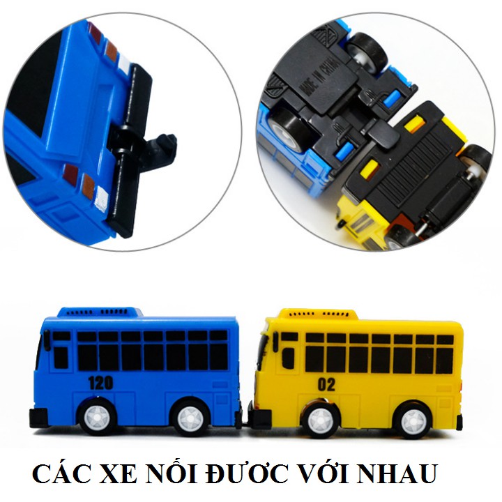 Mô hinh xe ô tô buýt Tayo The little bus đồ chơi trẻ em gồm 4 xe size nhỏ tayo Rogi Lani Gani