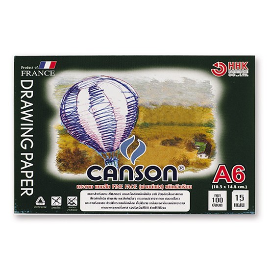 (KTS) CANSON A6-Pound Vẽ Sách Bề Mặt Mịn 100 Pound Dày 15 Tờ-600656 Mặt đẹp