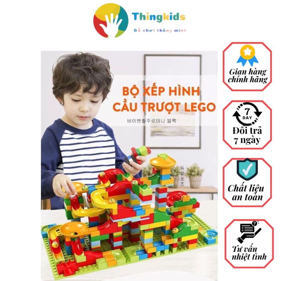 Mô hình tháp lăn bi gồm 206 chi tiết bằng nhựa cao cấp đồ chơi trẻ em - Thingkids