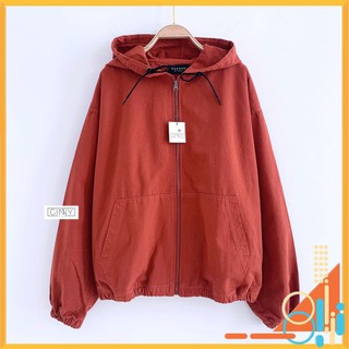 Áo Khoác Kaki Nón Nữ Chống Nắng | Form Basic | Thiết Kế 1 Lớp Thoáng Mát, Có Nón | Vải Xuất Dư Xử Lý WASH | Cam Đất