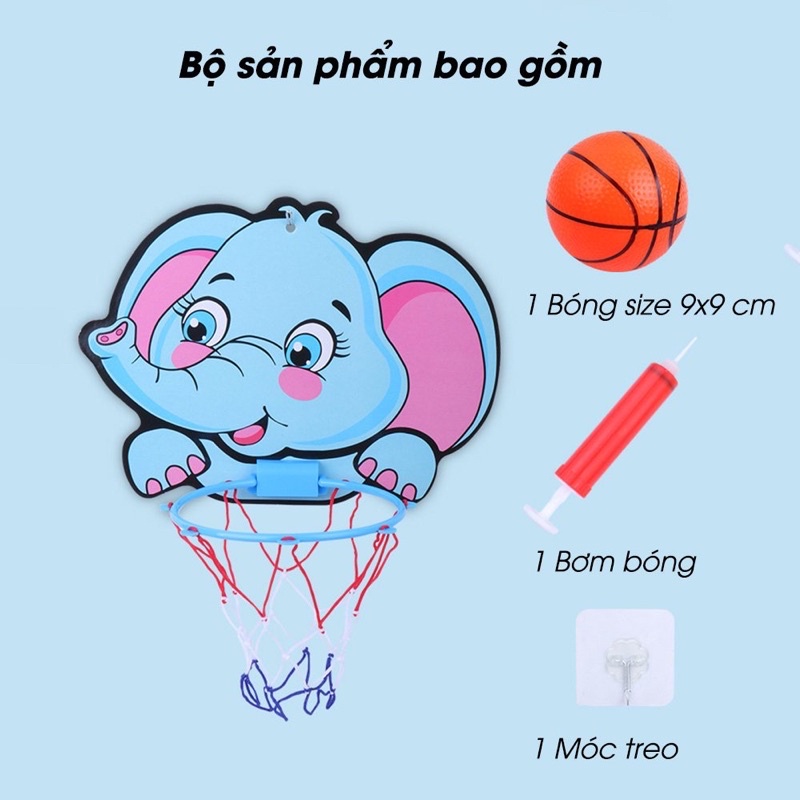 NÉM BÓNG RỔ HÌNH THÚ DÁN TƯỜNG CHO BÉ