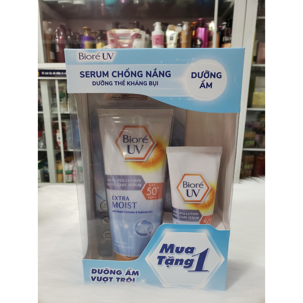 Serum chống nắng dưỡng thể kháng bụi dưỡng ẩm Biore Extra Moist SPF50 150ml