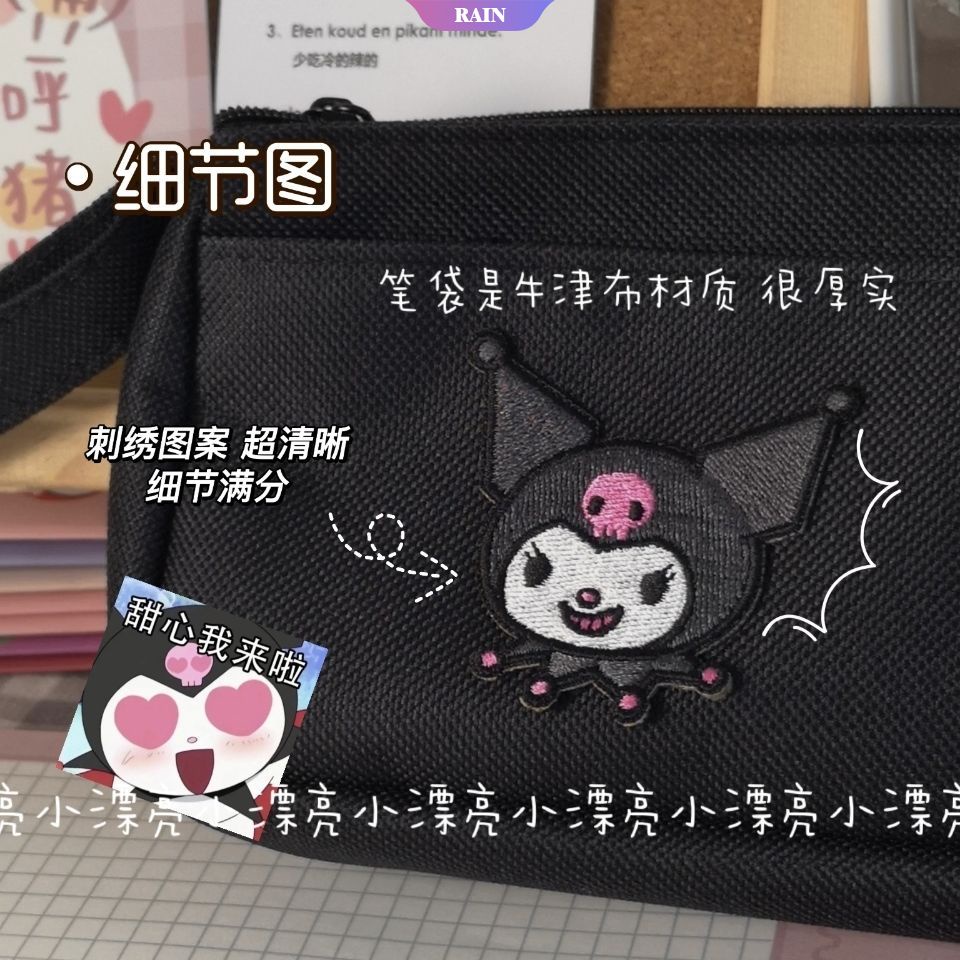 Túi Đựng Bút Hai Lớp Bằng Vải Oxford Họa Tiết Hoạt Hình Sanrio Dễ Thương