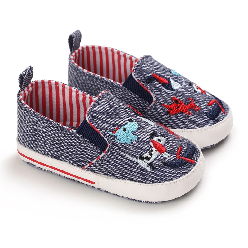 Giày Cotton Chống Trượt In Họa Tiết Hoạt Hình Dễ Thương Cho Bé Trai Gái Từ 0-18 Tháng Tuổi