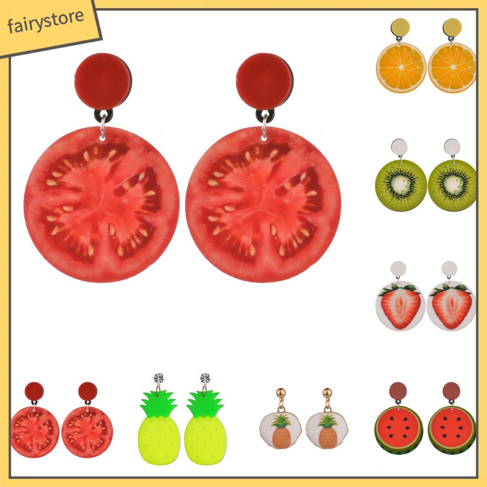 Hoa tai mặt tròn hình trái cây xinh xắn dành cho nữ