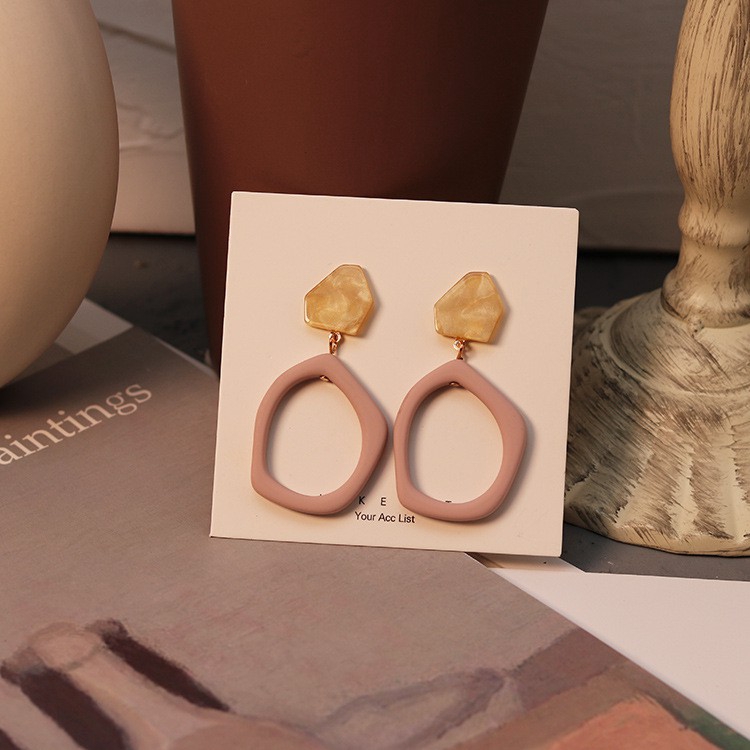 Khuyên tai mặt đính đá đơn giản xinh xắn cho nữ