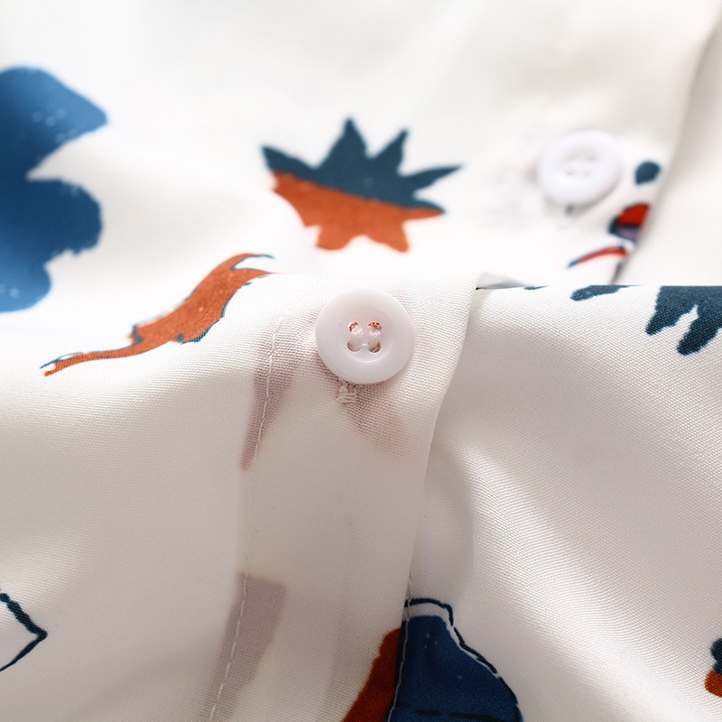 Áo sơ mi nữ ngắn tay dáng rộng in họa tiết hoạt hình | BigBuy360 - bigbuy360.vn