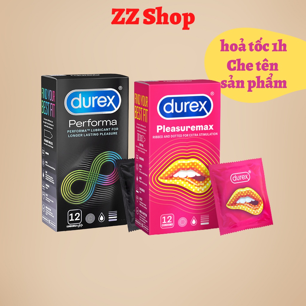 (Combo Kéo dài thời gian &amp; Gân Gai ) Bao cao su Durex Pleasuremax, Durex Performa. Mẫu mới nhất.