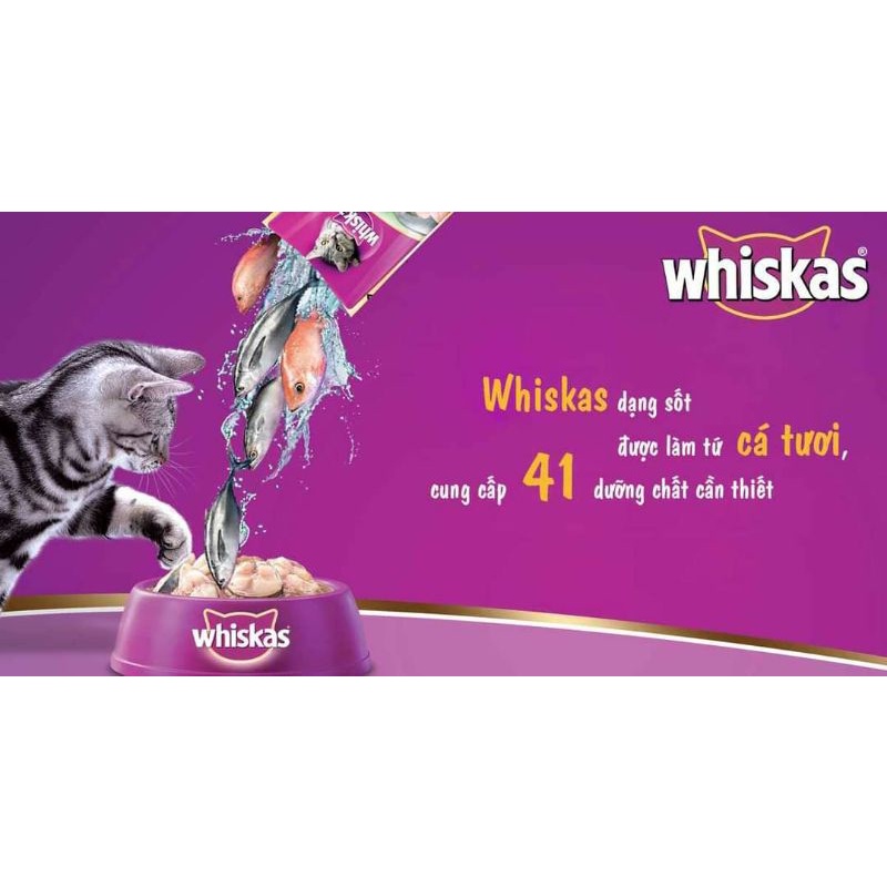 Pate Cho Mèo Lớn, Pate cho mèo con,  Whiskas1+ Whiskas junior  túi 80g vị Cá Ngừ, Cá Thu, Cá Biển.