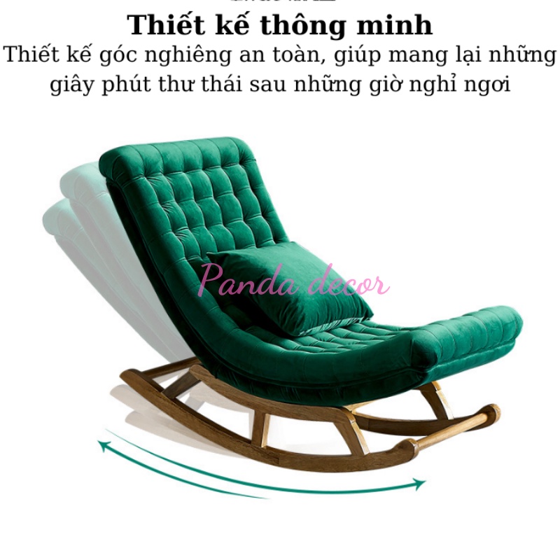 Ghế Thư Giãn Đọc Sách, Ghế Bập Bênh Gỗ Cho Bé Chật Liệu Đệm Nỉ Êm Ái