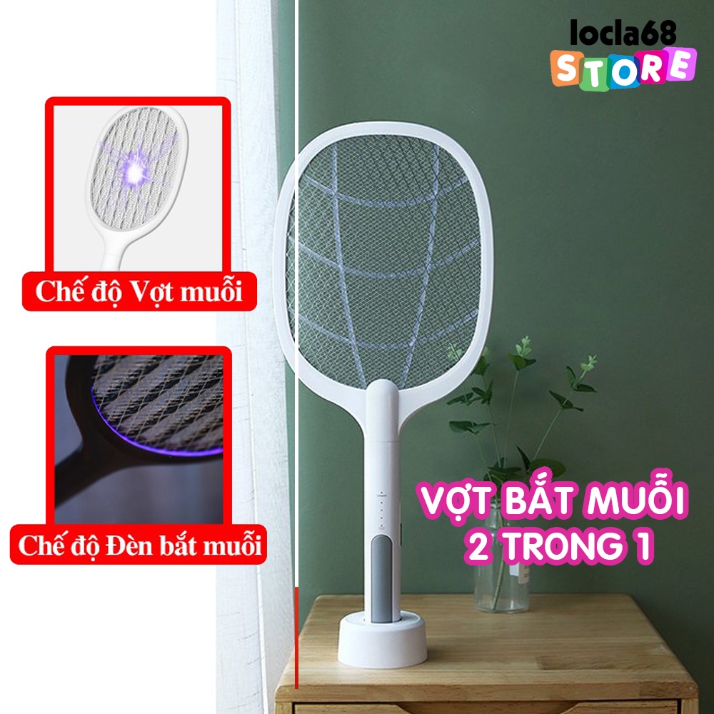 Vợt Bắt Muỗi Cao Cấp Có Khay Đựng Tiện Lợi 2 Chế Độ, Thiết Kế Chống Giật, Chống Chập