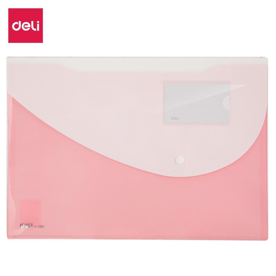 Túi hồ sơ A4 Deli, Đỏ/Cam/Xanh dương/Tím/Xanh lá cây - 1 chiếc - E5506