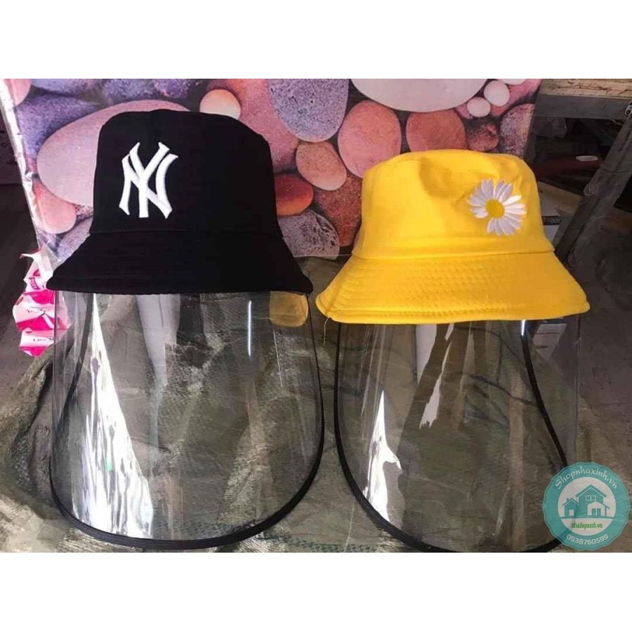 Mũ nón kaki cao cấp chắn giọt bắn - Mũ chắn dịch có khóa kéo, có thể tháo màn chắn khi hết dịch