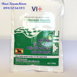 Phân bón NPK G Max Vic 26-3-7+ 10SO3 Gibberelin MaxVic gói 300g xuất xứ Tây Ban Nha giúp cây mập thân, tốt lá, ra rễ