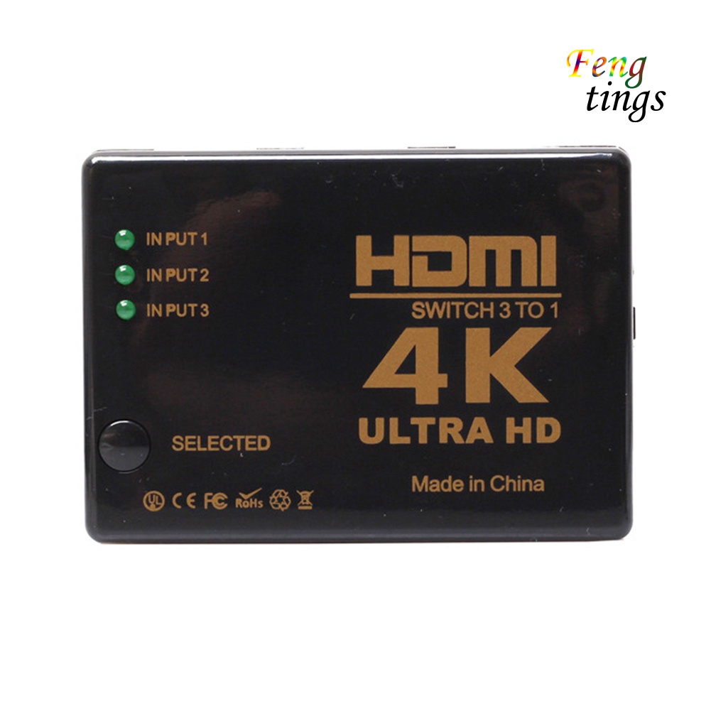 【FT】4x2K 3 In 1 Out HDMI-compatible Switcher Selector 3x1 Splitter Box with Remote Control