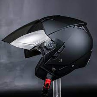 Mũ bảo hiểm 3/4 2 kính zeus 205 đen nhám