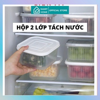Hộp trữ đông, hộp nhựa đựng thức ăn tủ lạnh tách nước giúp thực phẩm tươi lâu