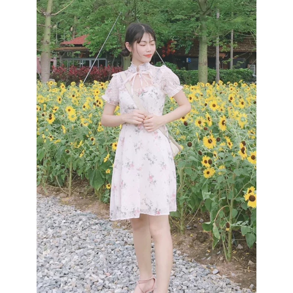 [Sẵn Hàng]♥️Đầm,Váy Cổ Nga Hoa Nhí Ulzzang(ảnh thật) Size S,M,L