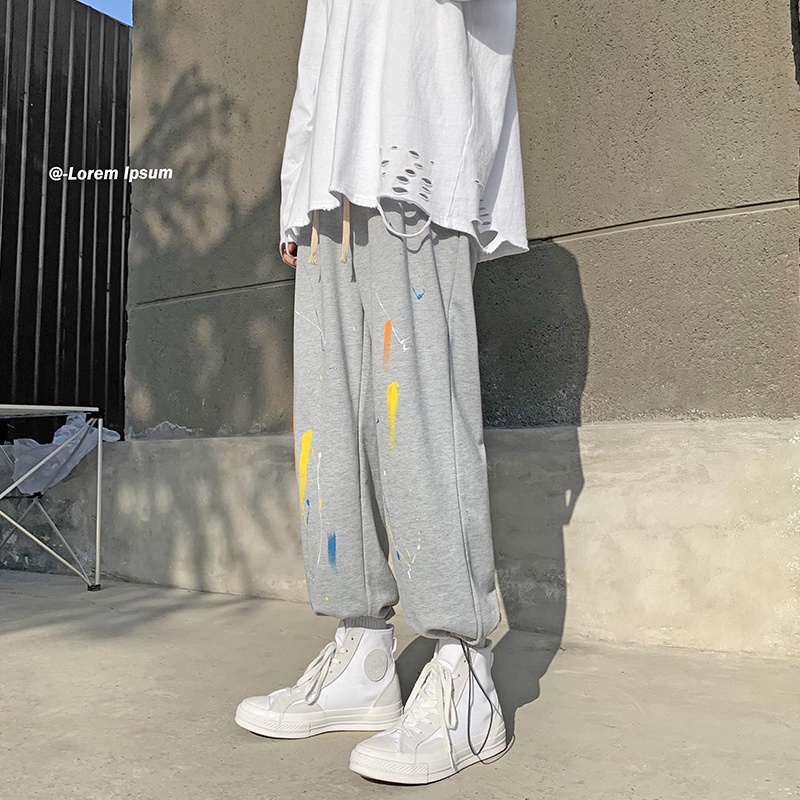 【M-8XL】Quần Thể thao in màu mực Size lớn thời trang thường ngày cho nam