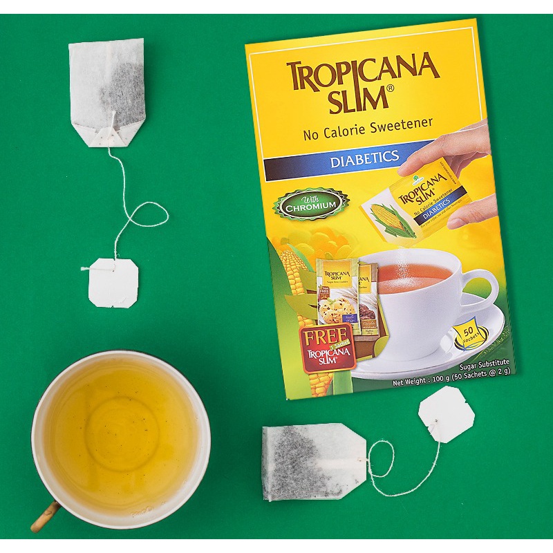ĐƯỜNG BẮP ĂN KIÊNG/ ĐƯỜNG ĂN KIÊNG TROPICANA SLIM DIABETICS - hộp 100gr ( 50 gói x 2gr )