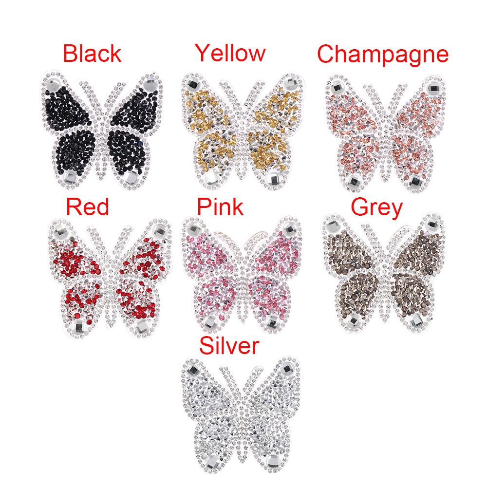 Miếng vá ủi nhiệt thêu trang trí quần áo hình bướm cao cấp DIY