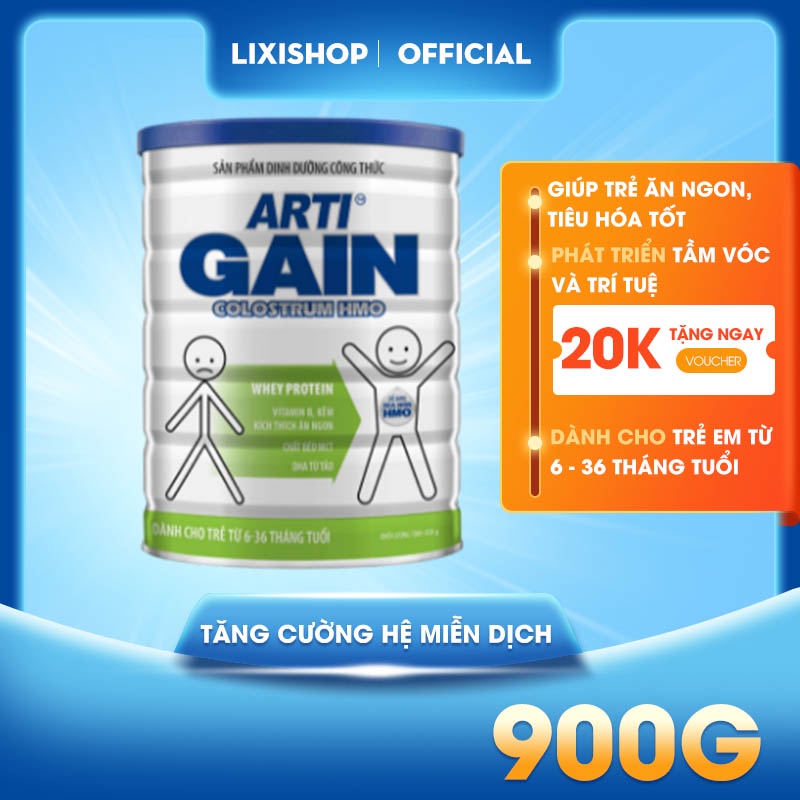 Sữa Bột Công Thức Tăng Trưởng ARTI GAIN COLOSTRUM HMO 6 - 36 THÁNG - 850G
