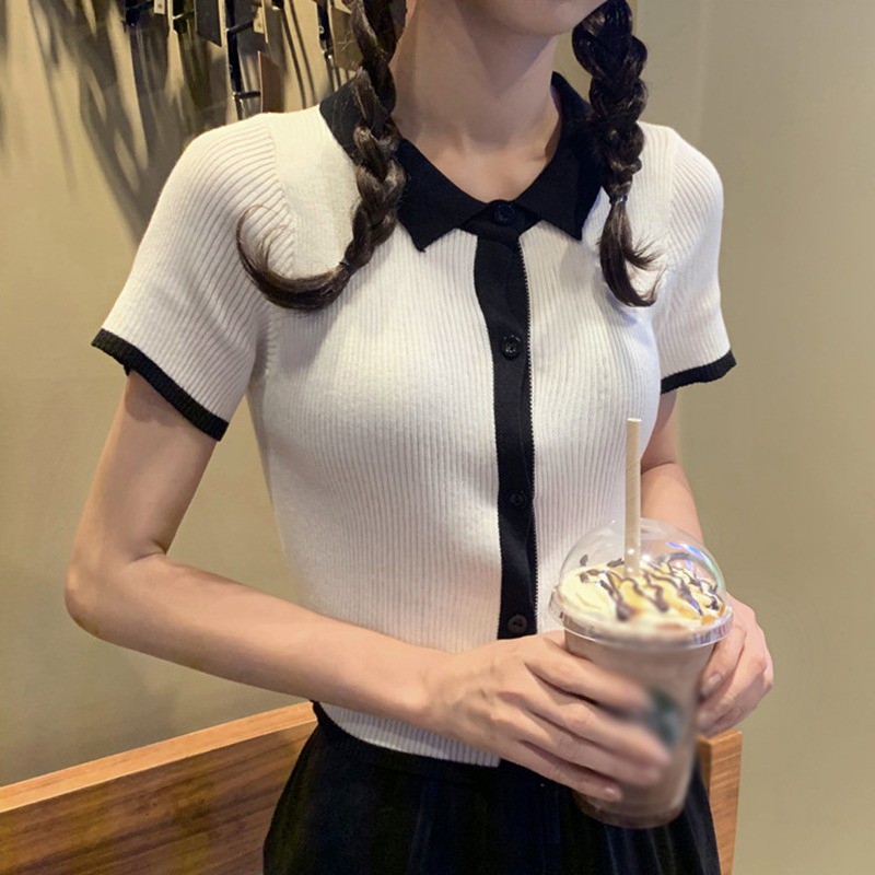 Áo Dệt Kim Ngắn Tay Thời Trang Mùa Hè Dành Cho Nữ