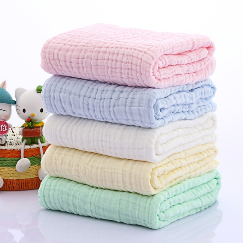 Khăn tắm bằng vải cotton cho bé màu nguyên gốc