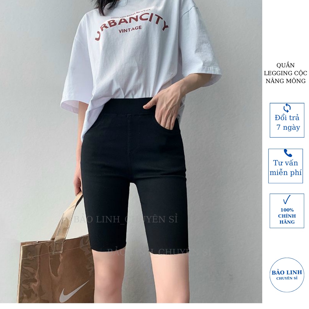 Quần Legging đùi nữ Cạp Chun bigsize Bảo Linh Vải Thun Cao Cấp,Legging Lửng Đen Dáng Ôm | BigBuy360 - bigbuy360.vn