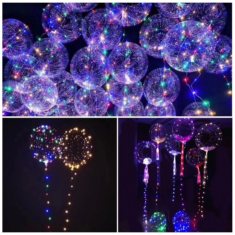Bong bóng helium có đèn LED 30 bóng dùng trang trí Giáng Sinh 18 Inch