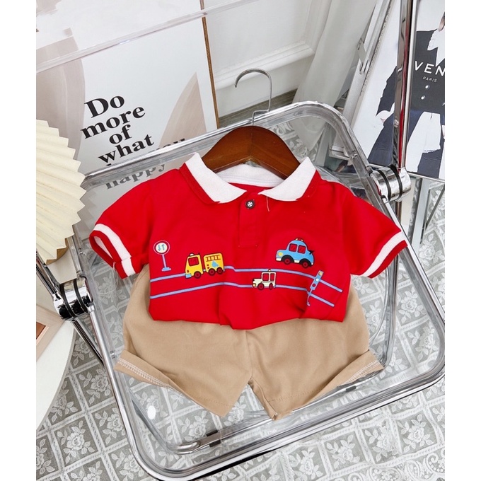 Set Bộ Bé Trai Ô TÔ Set Bộ Bé Trai Đi Chơi Set Đi Học Size 8-20kg TB24