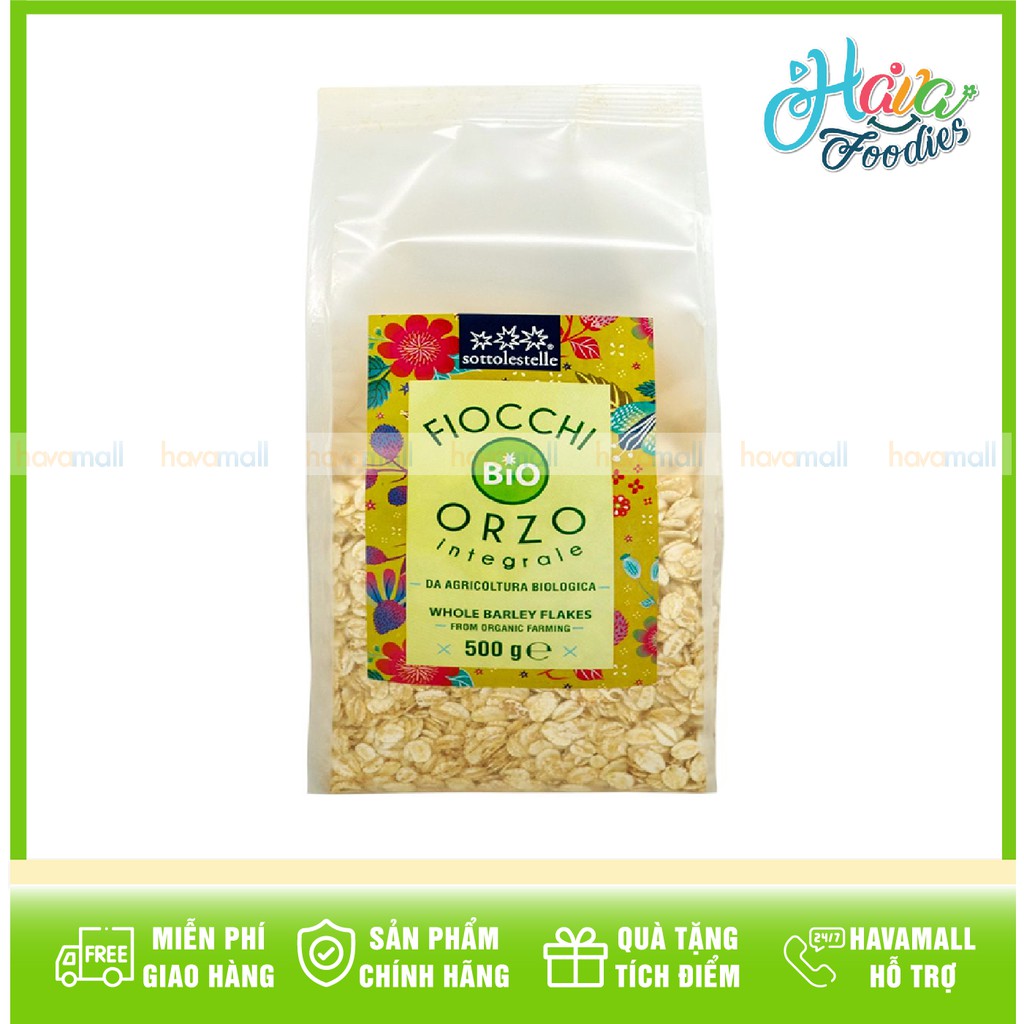 [HÀNG CHÍNH HÃNG] Ý Dĩ Nguyên Cám Hữu Cơ Sottolestele 500gr - Organic Whole Barley Flakes