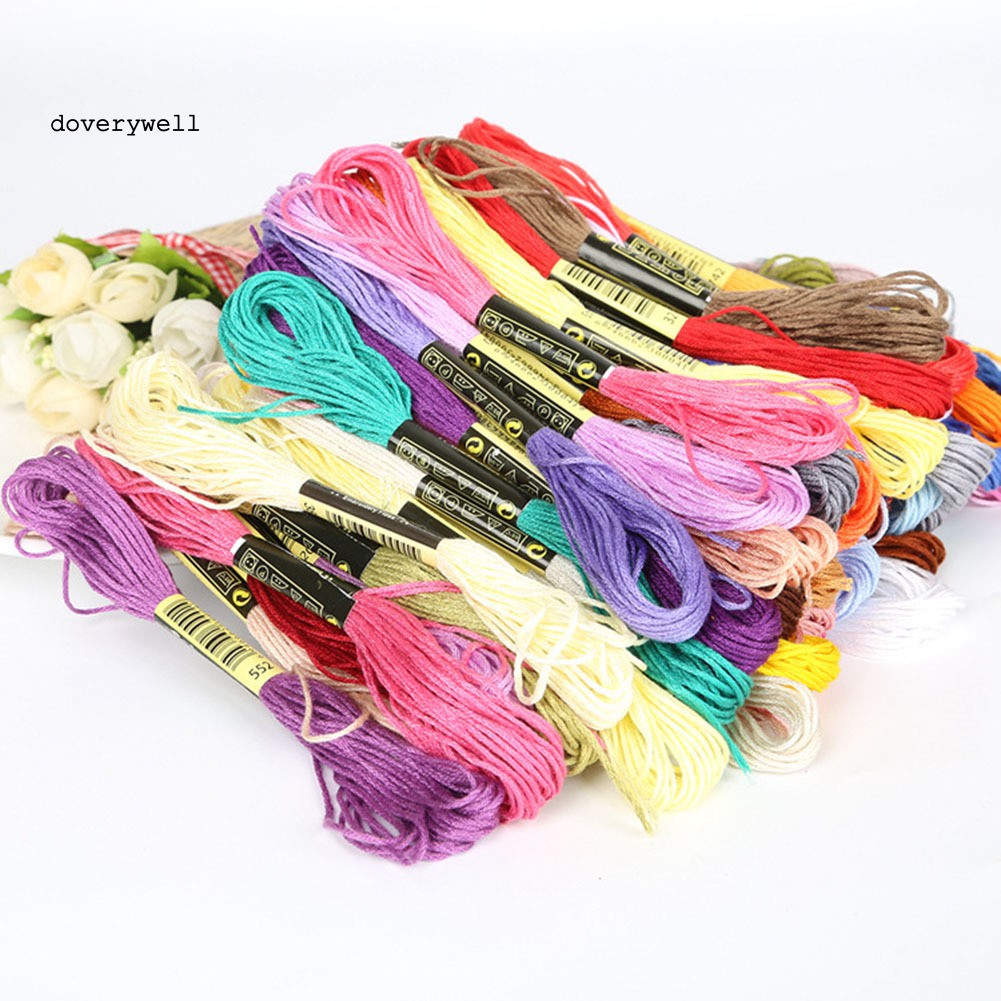 Set 8 Cuộn Chỉ Thêu Chữ Thập 7.5m Làm Từ Cotton Chất Lượng Cao