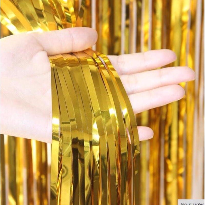 Rèm Dây Tua Rua Kim Loại Mạ Vàng 1X2M Trang Trí Phông Nền Chụp Ảnh Tiệc Cưới/Sinh Nhật