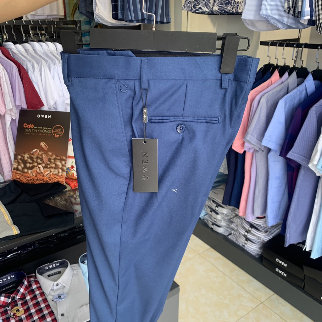 (CHÍNH HÃNG) Quần âu Owen màu xanh dáng Slimfit QS 90901 | BigBuy360 - bigbuy360.vn