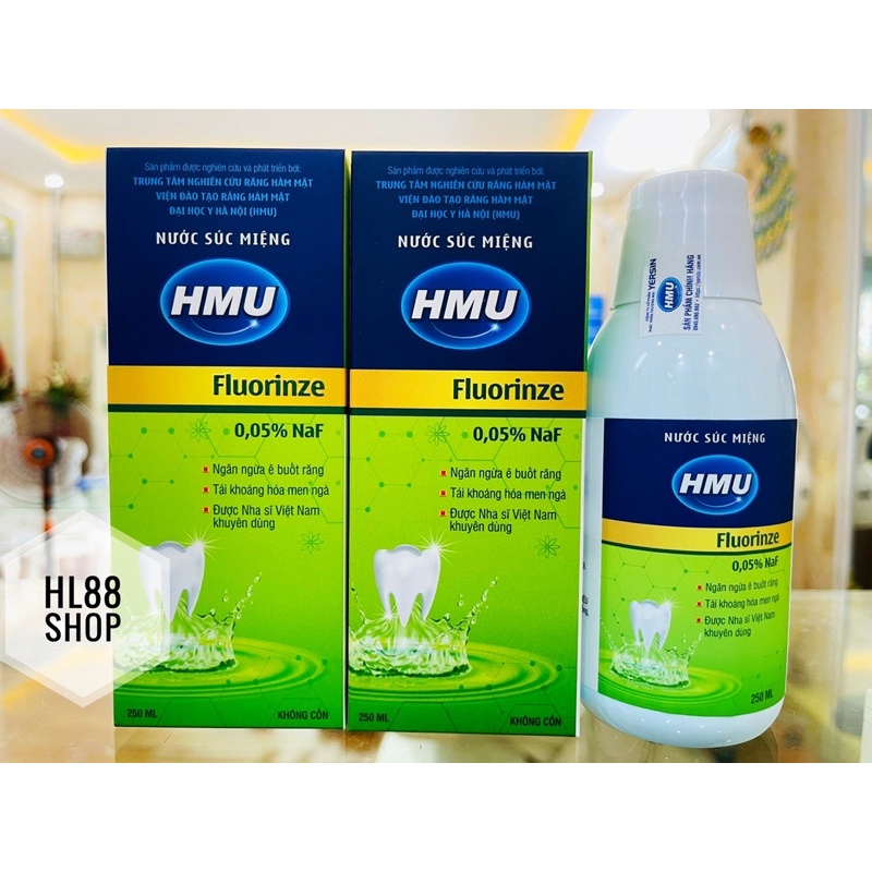 Nước súc miệng HMU Fluorinze 0,05%  NaF 250ml của Đại học Y Hà Nội